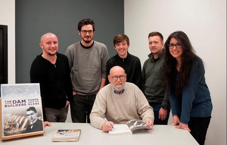 Students with author Jim Miller